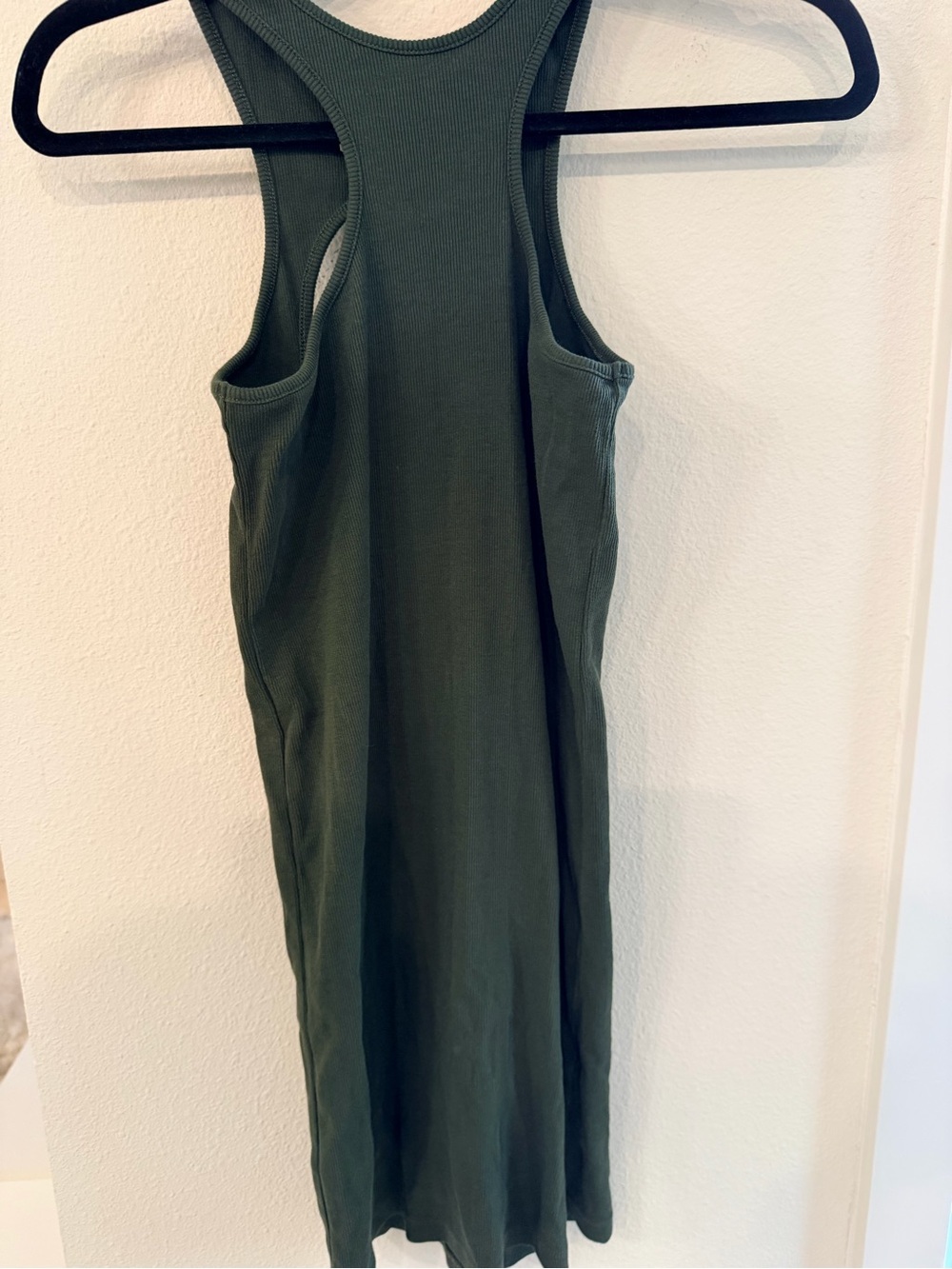 Racerback Midi Dress in Olive Green Gabara hole rub dress